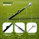 Retractable Golf Swing Trainer Aid with Grip Arm Band for Right -Handed Golfers, Grip Tempo Trainer, Click Feedback, Arm Correction Training Aid for Indoor Outdoor, Golf Practice Stick for Men