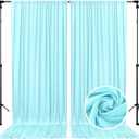 10 x 7 Feet Light Blue Backdrop Curtain for Partie, Background Curtains for Photoshoot, Birthday, Wedding, Halloween, Thanksgiving, Christmas, New Year Party Decorations 5Ft x 7Ft, 2 Panels