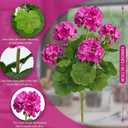FOREST PRINCE 2 Pack 18" Artificial Geraniums for Outdoors, Red Geraniums Artificial Flowers Realistic Silk Flower for Home Garden Patio Wedding Table Centerpieces Indoor Decor, VioletRed