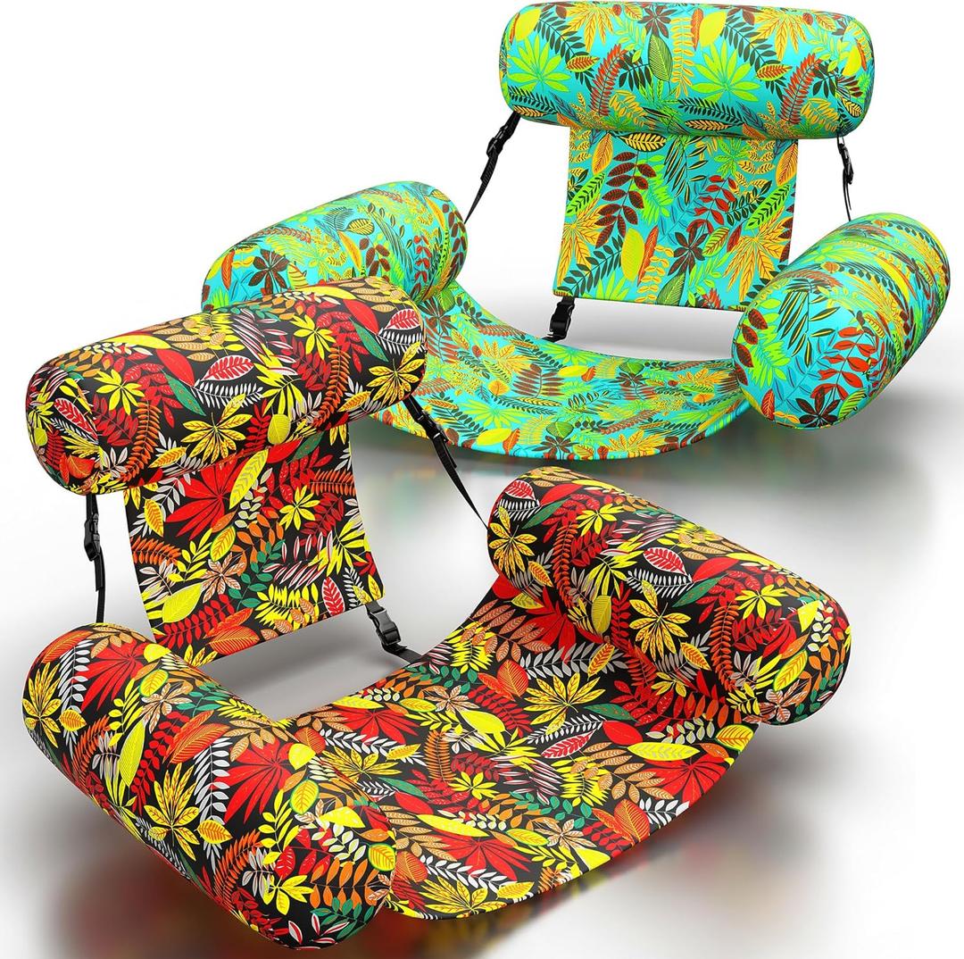 Pool Floats for Adults 2 Pack Floating Lounge Chair & Pool Noodle, Thickened Durable Design with Air Pump, Ideal for Summer Pool Parties