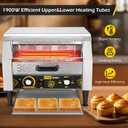 Dyna-Living Commercial Toaster 450 PCS/H Conveyor Toaster for Restaurant | 1900W Commercial Conveyor Toaster, Heavy Duty Stainless Steel Rolling Bread Toaster for Baking Bun, Bagel, Bread