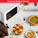 Galanz GLCMKZ11WER10 Retro Countertop Microwave Oven with Auto Cook & Reheat, Defrost, Quick Start Functions, Easy Clean with Glass Turntable, Pull Handle 1.1 Cu. Ft, White
