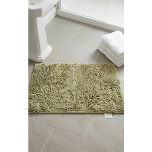 13.5" x 21" Olive Green Shag Rug