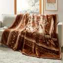 Nestl Korean Mink Blanket Queen Size - 9 Lbs Velvet Fleece Korean Blanket - 2 Ply Warm & Thick Winter Blanket - Wrinkle & Fade Resistant - 79 x 94 Inches (Brown)
