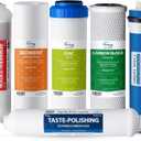 iSpring F6K75 NSF Certified Replacement Under-Sink Water Filters, 6-Stage Reverse Osmosis RO Water Filtration Systems with Alkaline Mineral Filter, 6-months Replacement Supply Set, 4 Count (Pack of 1)