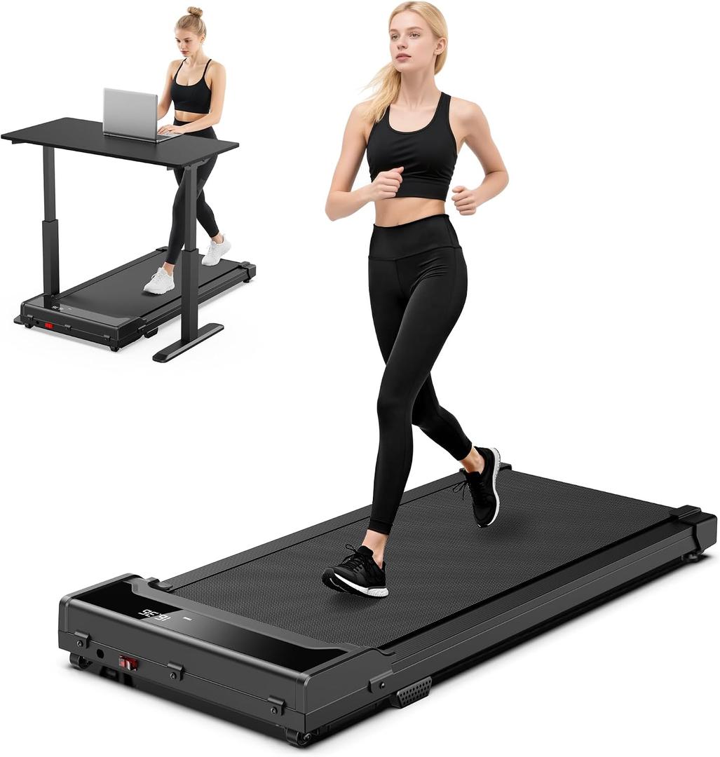 Walking Pad Treadmill for Home - Under Desk Walking and Running Portable Electric Machine Adjustable Slim Compact with 0.6-4.0MPH Modes Max up 265 Lbs with Remote Control for Home Office