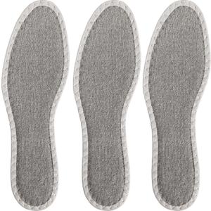 pedag Deo Fresh Natural Terry Cloth & Sisal Insoles, Handmade in Germany, Fully Washable, Perfect for Keeping Feet Dry and Fresh in The Summer, US W12 M9 / EU 42, Grey, 3 Pair