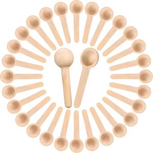 Honeydak 50 Pcs Small Wooden Spoons 2.95"l Mini Wood Natural Tiny Spoons Wooden Little Teaspoons for Jars Sugar Creamer Honey Spices Salt Kitchen Supplies (7.5 x 2.4 x 1.2 cm/ 3 x 1 x 0.5 inch)