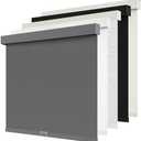 SUNOFF Cordless Blackout Roller Shades Blinds for Windows Free-Stop,Pull Down Room Darkening with Valance,Thermal Insulated Woven Fabric Window Door Blinds for Home,Office,Grey 20" W x 72" L