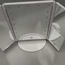 deweisn Floor Mount Tri-Fold Lighted Vanity Mirror with 21 LED Lights, Touch Screen and 3X/2X/1X Magnification, Two Power Supply Modes Make Up Mirror, Travel Mirror (White)