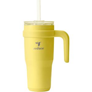 Reduce 24 oz Stainless Steel Tumbler with Handle - Dual-Wall Vacuum Insulated Travel Mug, Sweat-Proof Lid & Reusable Straw - Keeps Drinks Cold for 24 Hrs, Fits Cupholders, Dishwasher Safe -Pina Colada