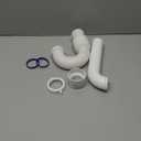 (1 Pack) Yariwiz White P Trap 1 1/2 Inch for Bathroom Kitchen Sink Drain Pipe Tubular Kit with Adjustable J-bend, White Threaded Adapter and Blue TPE Washer KSD-004W