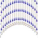Assembled Crystal Beaded Door Curtain, String Beads Curtains for Doorways Hippie Window Closet Door Way Bead Hangings Curtain (Blue, 25 Strings)
