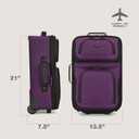 U.S. Traveler Rio Lightweight Softside Rolling Carry-on Suitcase, 2-Wheel Single, Purple, 21"