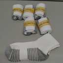 MUQU Mens White Crew Socks - Sports Thin Athletic Breathable Running Long Socks 6 Pairs S | 3-6