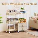 BBLIKE Diaper Caddy Organizer with Hanging Rack - 3 Tier Rolling Baby Storage Cart with Drawers and Side Pockets for Newborn Diaper Organization for Nursery, Crib, Bedroom, Changing Table, Beige