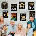 4 x 10pcs Black Gold 50th Birthday Decorations Happy 50 Years Old Posters for Men Women 1976 Birthday Poster Signs for Fifty Years Old Table Toppers Photo Props Supplies Wall Door Window Decor 11 x 14 in
