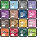 CraftyManor Crisp Impression Mini 24 Color Pigment Ink Pads Set for Stamps, Fingerprint Ink Pad, Stamp Pad for Scrapbook Paper & Stamps for Classroom & Clothing Stamp & Letter Stamps, Archival
