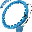 OurStarry 34 Knots Weighted Workout Hoop Plus Size, Smart Waist Exercise Ring for Adults Weight Loss (32 Knots Blue)
