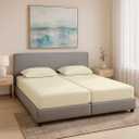 KRISHNA Premium 5-Piece Split King Sheet Set for Adjustable Beds, 100% Egyptian Cotton, Hotel Quality Luxury Bedding, Fits Up to 16 Inch Deep Pocket Mattress, Soft & Breathable, Ivory Solid