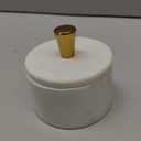 Queenza Marble Salt Cellar with Lid and Brass Knob (Brown)