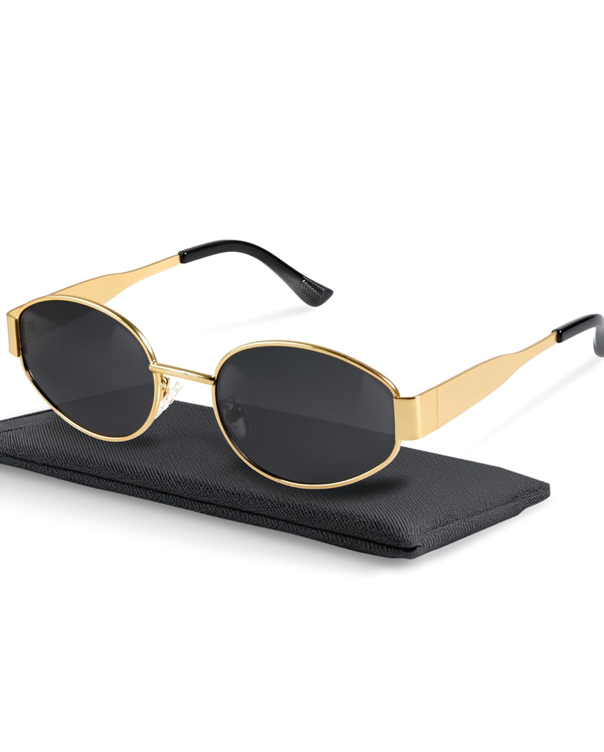 livho 2025 Trendy Oval Sunglasses - Stylish Polarized Shades for Everyday - Retro Metal Frames