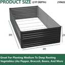 Vengarus 8x4x2FT Galvanized Raised Garden Bed Kit, Deep Root Planter Box Outdoor Large Planter Raised Beds for Planting Flowers,Vegetables and Herbs-Black