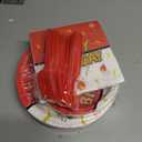 Grencian 96Pcs Happy 7th Birthday Party Supplies Cartoon Anime Themed Paper Plates and Napkins Tableware Sets Red and White Decoration for 7 Year Old Birthday Kids Children Party Serves 24