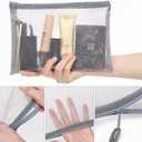 12 Pieces Zipper Nylon Mesh Pouch, Mesh Cosmetic Bags Makeup Bags Pencil Case, Multipurpose Travel Bags for Cosmetic School Office Supplies and Travel Accessories (Grey, A5) (WB06)
