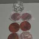 Dark Red Agate Marble Round Coasters Set of 6 - Abosrbent Ceramic Coasters with Metal Stand for Drinks, Coffee, Non-Slip Cork Back for Tabletop Protection, 4 Inches Marbled Pattern (Dark Marble)