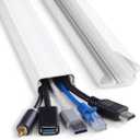 Cord Cover Wall 32in, TV Cord Hider for Wall Mounted TV, Large Cable Hider Kit for 3-6 Cords, Wire Management Raceway, White Wire Hider Concealer, 2 x L15.8in, W1.5in H0.75in