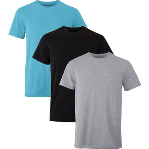 Hanes Originals Crew T Pack, Stretch Cotton Men, Moisture-Wicking Tee Shirts, 3-Pack (Large, Chambray Jade, Black, Concrete Heather) Hanes Originals Crew T Pack, Stretch Cotton Men, Moisture-Wicking Tee Shirts, 3-Pack (Large, Chambray Jade, Black, Concrete Heather)