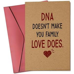 Pawzity Step Dad Fathers Day Card - Happy Fathers Day Cards for Bonus Step Dad, Stepfather from Daughter Son Wife - Funny Cards for Stepfather from Bonus Kids - Single 5.3''x 8'' Folded Greeting Card, Set of 2