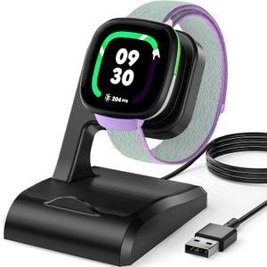 Compatible with Google Fitbit Ace LTE Charger, Charging Replacement Stand Dock Station with 3ft USB Cord for Ace LTE Smartwatch - Black