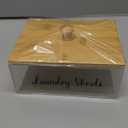 Acrylic Laundry Sheet Holder with Bamboo Lid, Laundry Detergent Sheet Container/Holder/Dispenser, laundry Room Organization and Storage