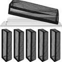 Zonon 6 Pcs Floor Register Cover 4 x 12 Inch Floor Vents Hoods Vent Filters Screen Mesh Net Trap for Home Air Ventilation Wall Ceiling Household Duct, Black