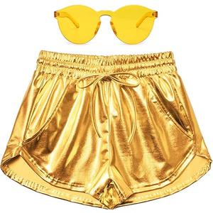 Perfashion Women's Metallic Shorts Summer Sparkly Hot Outfit Shiny Short Pants, Size M