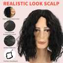 Curly Bob Wig Human Hair, Glueless Short Curly Wig, Comes with Hair Ring, Pre Plucked, Wear and Go, Comfortable and Breathable, Easy to Wear, Suitable for Black Women (Black)