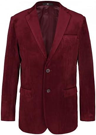 HAZELAND Boys Formal Velvet Blazer Suits Jacket Outfit Dress Solid Color, Red, Xs