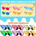Kids Sunglasses Bulk Party Favors, 12/24 Pack Boys Girls Sunglasses for Kids Age 3-8 with UV 400 Protection