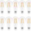 GvvooHome LED Edison Bulbs Dimmable, E26 Bulb 60 watt Equivalent, Soft White 2700K, ST58 Vintage Light Bulbs, 90+ CRI, 6W 600LM, E26 Medium Base, Clear Glass, 8 Pack