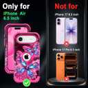 Miqala for iPhone Air Case/iPhone 17 Air Case,Glow in The Dark Three Layer Heavy Duty Shockproof Protection Hard Plastic Bumper+Soft Silicone Case for iPhone 17 Air,Hot Red