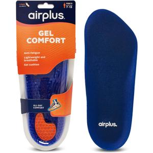 Airplus Gel Orthotics 3/4 Length for Men and Women, Designed to Fit in Any Shoe, Supports Your Heel, Arch, and Ball of Foot Size: M 7-13