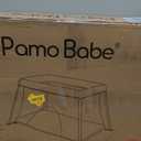 Pamo Babe Travel Crib Lightweight Baby Playard with Mattress Compact Play Yard with Detachable Legs (Black)