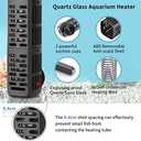 HiTauing Aquarium Heater, 50W Submersible Fish Tank Heater with Over-Temperature Protection and Automatic Power-Off When Leaving Water for Saltwater and Freshwater