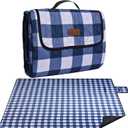 Extra Large Picnic Blanket 80''x 80'' Waterproof Foldable Picnic Mat for Beach, 5-Layer Outdoor Blanket for 6 to 8 Adults,Camping Grass Lawn Park Accessories Couple Park Wedding Registry(Navy Blue)