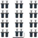 24 Pairs of M4 Neoprene Well Nuts M4 x 20mm Stainless Steel Hex Socket Bolts Well Nuts Kit for Kayak Motorcycle Windscreen Accessories, Neoprene nut Contains Brass Nuts Copper nut (Black)