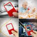 3X 5X with Light Magnifying Glass, Battery-Powered Portable LED Magnifying Glass (3pk), Suitable for The Elderly to Read, Examine, Coin, Jewelry, Explore, Close Work