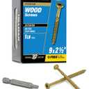 Power Pro Premium Exterior Wood Screws, #9 x 2-1/2"Inch All-Purpose Deck Screws for Outdoor Projects, T-25 Star Bit Included, Bronze, 100 Pieces | 48599