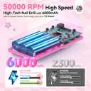 SAVILAND 50000RPM Professional Nail Drill: Rechargeable Electric Nail File 6000mAh Battery Nail Filer Electric for Manicure Pedicure Shaping & Acrylic Removal Salon Use Drill para Uas Profesional (1-pink 2025)